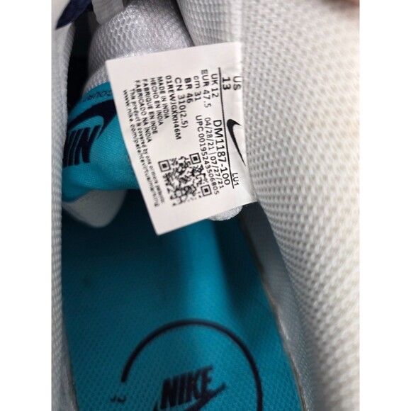 Nike Court Vision Lo White/Turquoise Blue-Blue Void (DM1187 100) Mens Size 13 main image 14